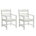 White Outdoor Dining Chairs Set Of 2 Patio Chairs Leisure Chair Reception Chair Side Chair Arm Chair Reading Chair