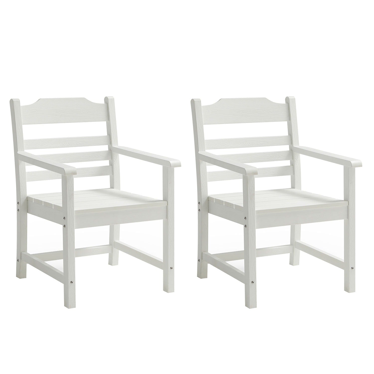 White Outdoor Dining Chairs Set Of 2 Patio Chairs Leisure Chair Reception Chair Side Chair Arm Chair Reading Chair