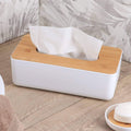 Padang Rectangular Facial Tissue Holder Box Cover White Bamboo White