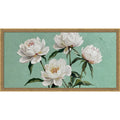 White Peony By Hugo Framed Mounted Canvas Wall Art Print
