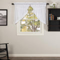 White Ruffled Sheer Prairie Swag Set 36 X 36