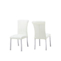 White Silver Finish Modern Tufted Back Side Chairs Set