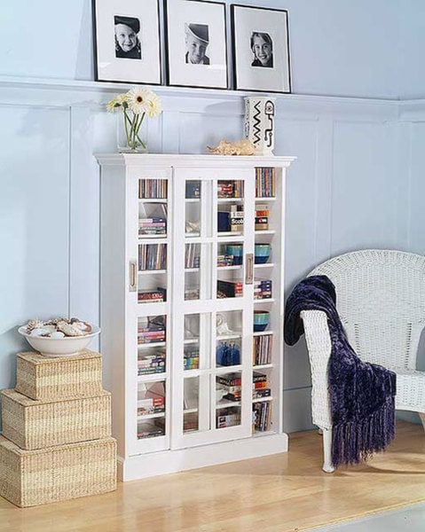 Harper Blvd White Sliding Door Media Cabinet