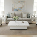 White Sliding Top Coffee Table Center Table With Storage Rustic Side Table Cocktail Table Accent Table