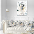 White Stained Glass Floral Art Large Floral Wall Art Canvas