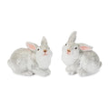 White Terra Cotta Rabbit Set Of 2