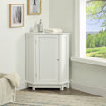 White Triangle Corner Cabinet Storage Cabinet With Adjustable Shelves Simple Skin Care Cabinet For Bathroom Entryway