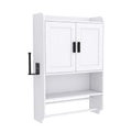 White Wall Mounted Bathroom Cabinet With Toilet Paper Holder 32.48H
