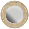 White Washed Wooden Mirror White Washed Wood With Gold Leaf
