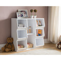 K And B Furniture Co Inc White Wood 8 Shelf Bookcase