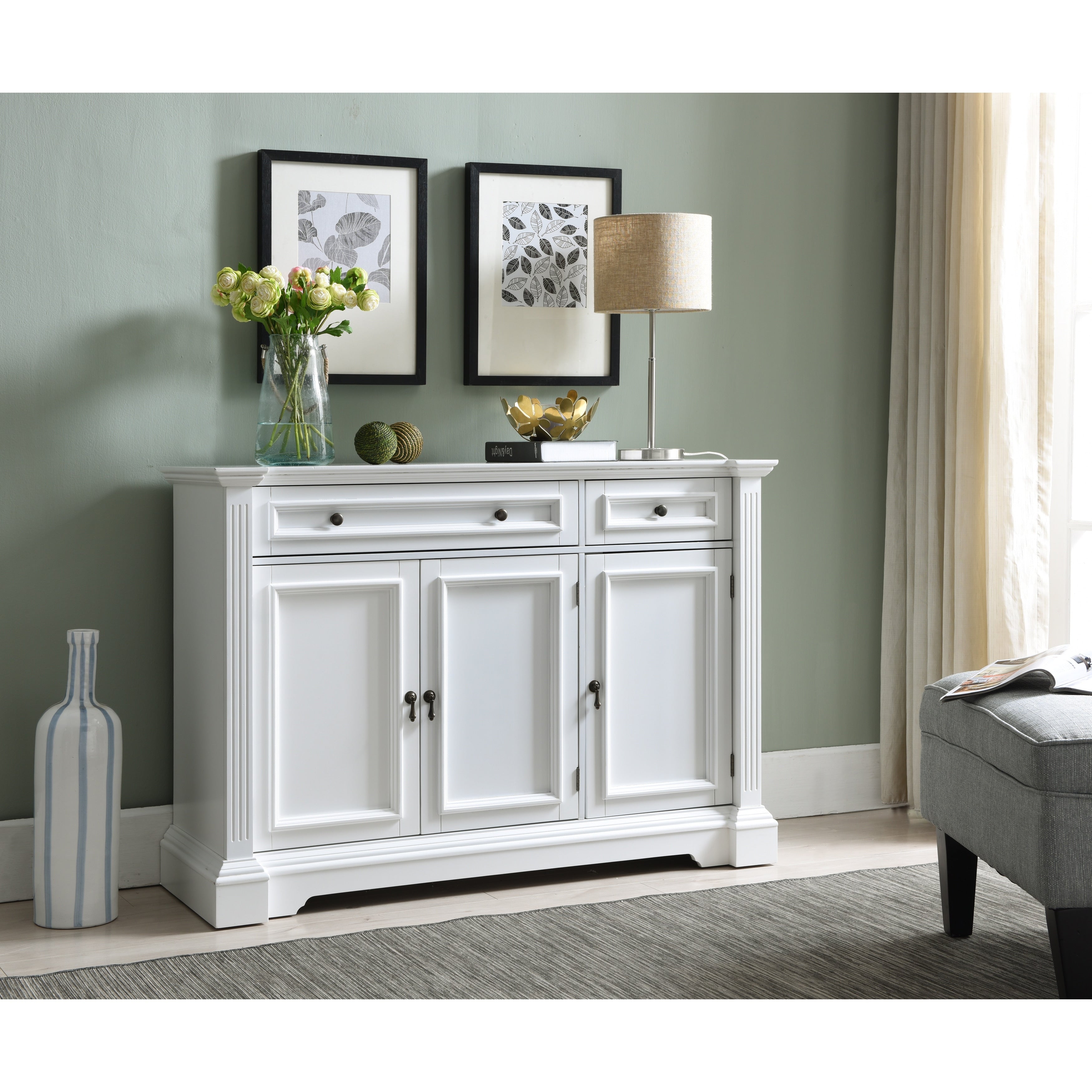 White Wood Console Table