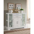 K And B Furniture Co. Inc. White Wood Kitchen Storage Cabinet
