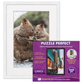 White Wood Puzzle Frame Kit With Glue Sheets White Mat Backing Uv Acrylic Available In 20 Popular Sizes