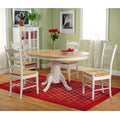 Simple Living White Wood And Rush 5 Piece Ladderback Dining Set