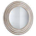 American Art Decor White And Gold Plastic Frame Round Hanging Wall Vanity Mirror