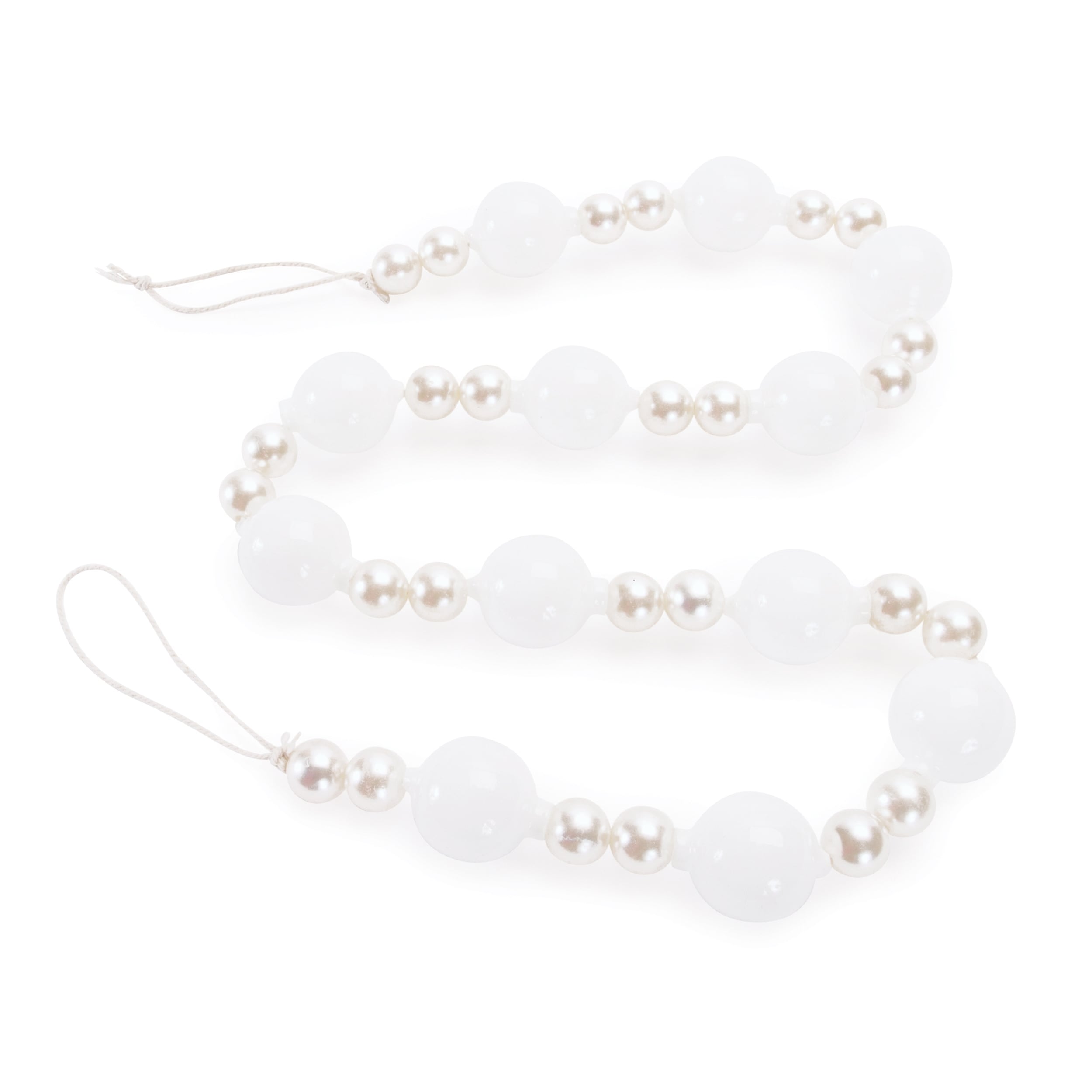 White And Pearl Glass Ball Garland 32