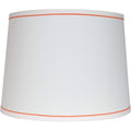 White With Trim French Drum Lampshade 14 To 16 Bottom Size