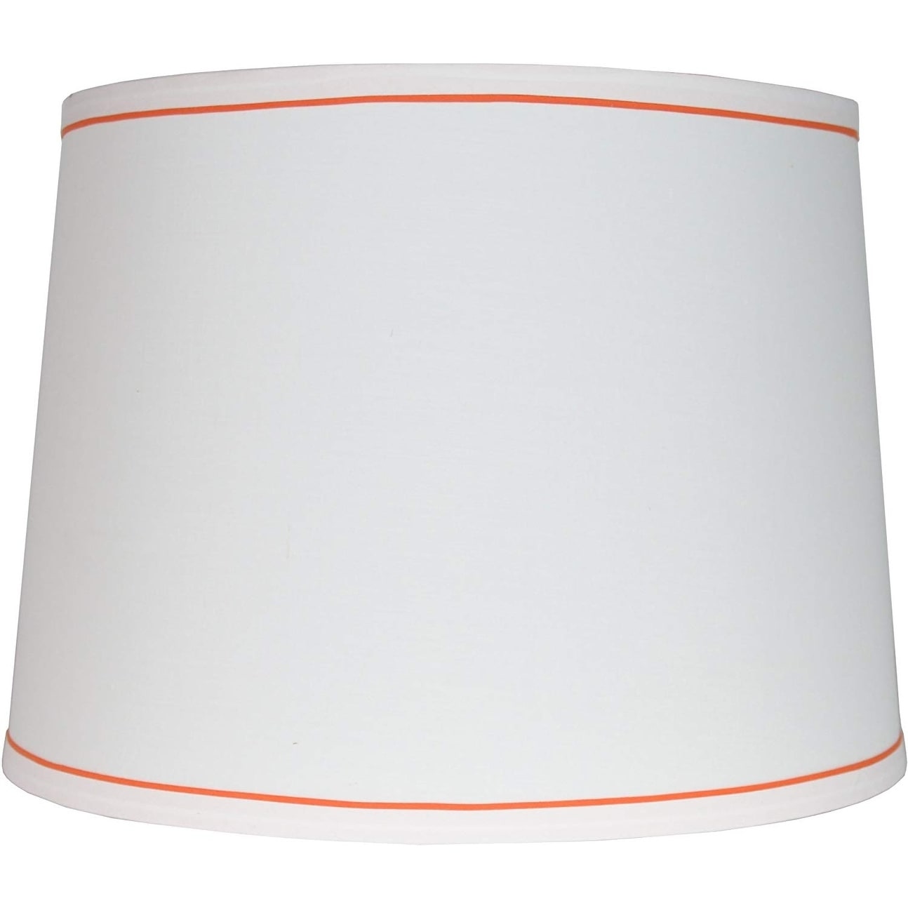 White With Trim French Drum Lampshade 14 To 16 Bottom Size