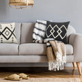 White Tufted Diamond Throw Pillow