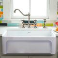 Whitehaus Collection Fireclay 30 Sink With Elegant Beveled Front Apron On One Side And Decorative 2 Lip Plain On Opposite Side