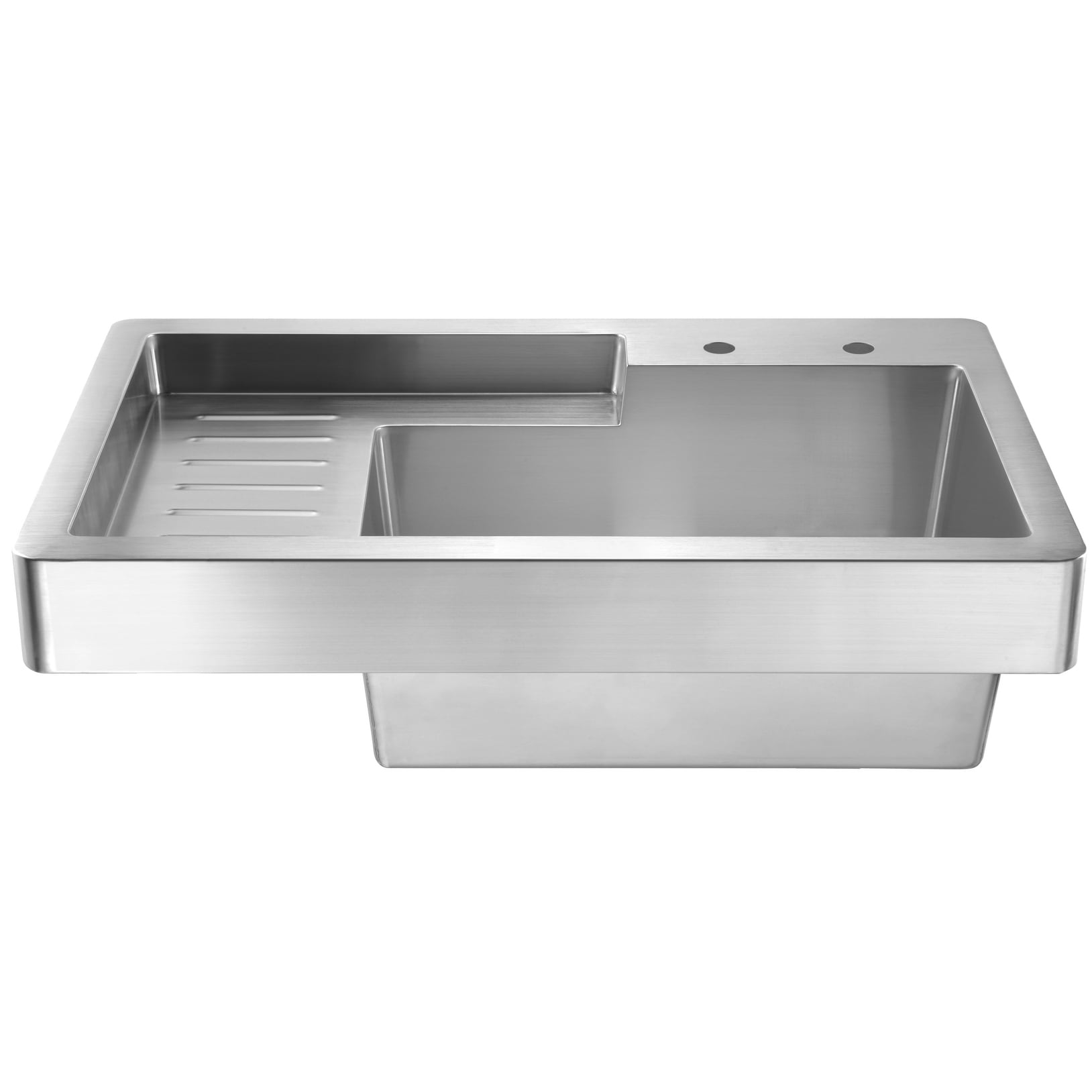 Whitehaus Collection Single Bowl Drop In Utility Sink With Drainboard