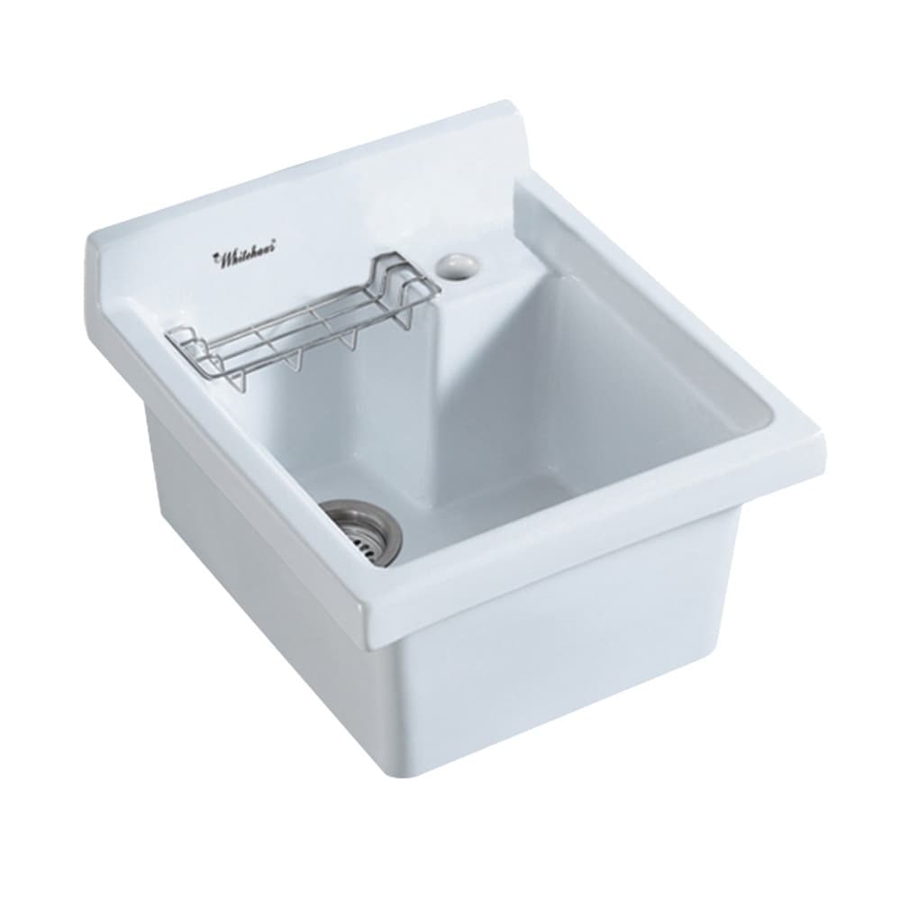 Whitehaus Collection Single Bowl Drop In Sink With Wire Basket