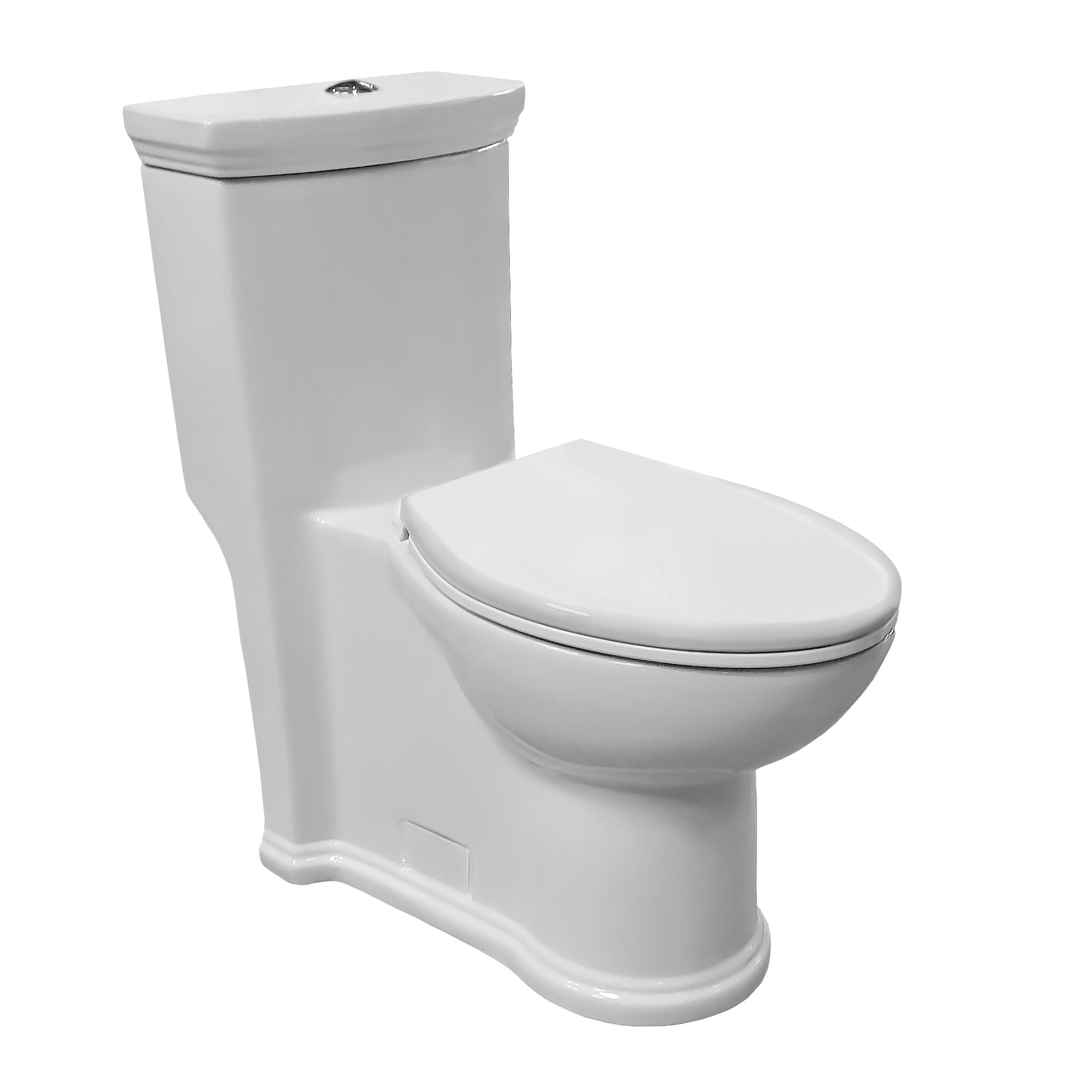 Whitehaus Whmfl3364 Magic Flush Eco Friendly One Piece Elongated Toilet With A Sophonic Dual Flush System White