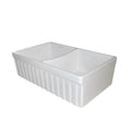 Whitehaus Whqdb332 33 Quatro Alcove Reversible Double Basin Fireclay Farm House Sink With Fluted Apron Front