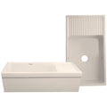 Whitehaus Whqd540 36 Large Quatro Alcove Reversible Fireclay Farm House Sink With Drain Board From The Farmhaus Collection