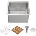 Whitehaus Whsw1818 18 Undermount Single Basin Stainless Steel Kitchen Brushed Stainless Steel