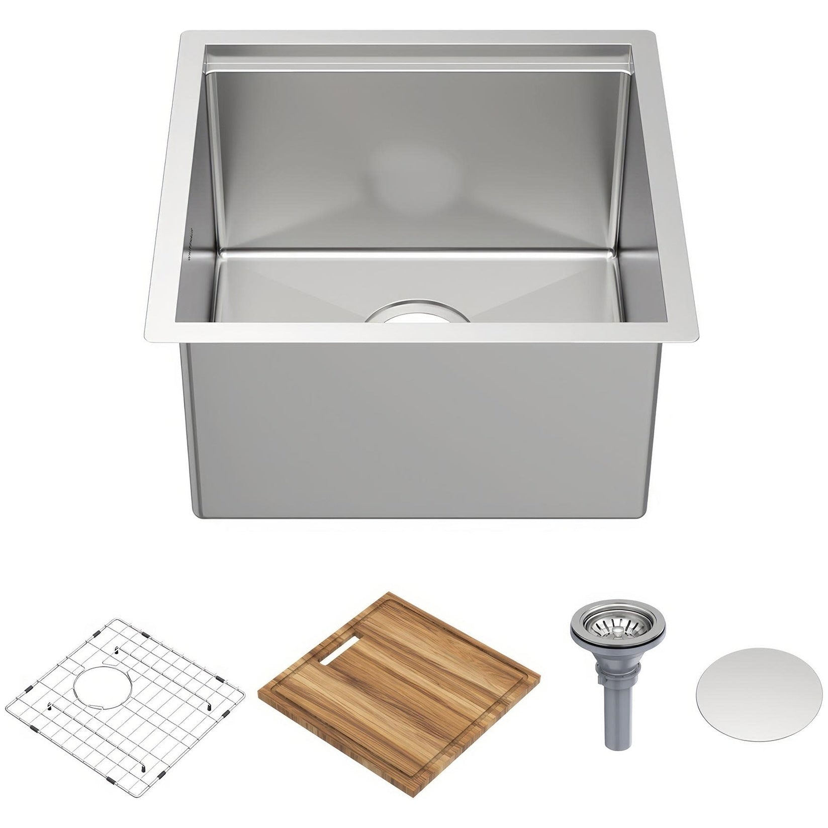 Whitehaus Whsw1818 18 Undermount Single Basin Stainless Steel Kitchen Brushed Stainless Steel