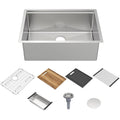 Whitehaus Whsw2719 27 Undermount Single Basin Stainless Steel Modern Brushed Stainless Steel