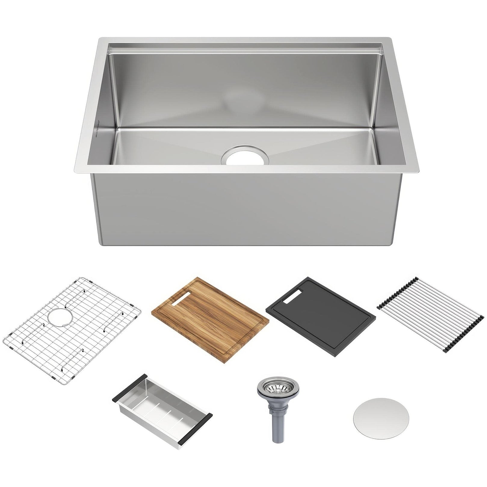 Whitehaus Whsw2719 27 Undermount Single Basin Stainless Steel Modern Brushed Stainless Steel