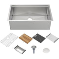 Whitehaus Whsw3019 30 Undermount Single Basin Stainless Steel Modern Brushed Stainless Steel