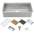 Whitehaus Whsw3619 36 Undermount Single Basin Stainless Steel Kitchen Brushed Stainless Steel