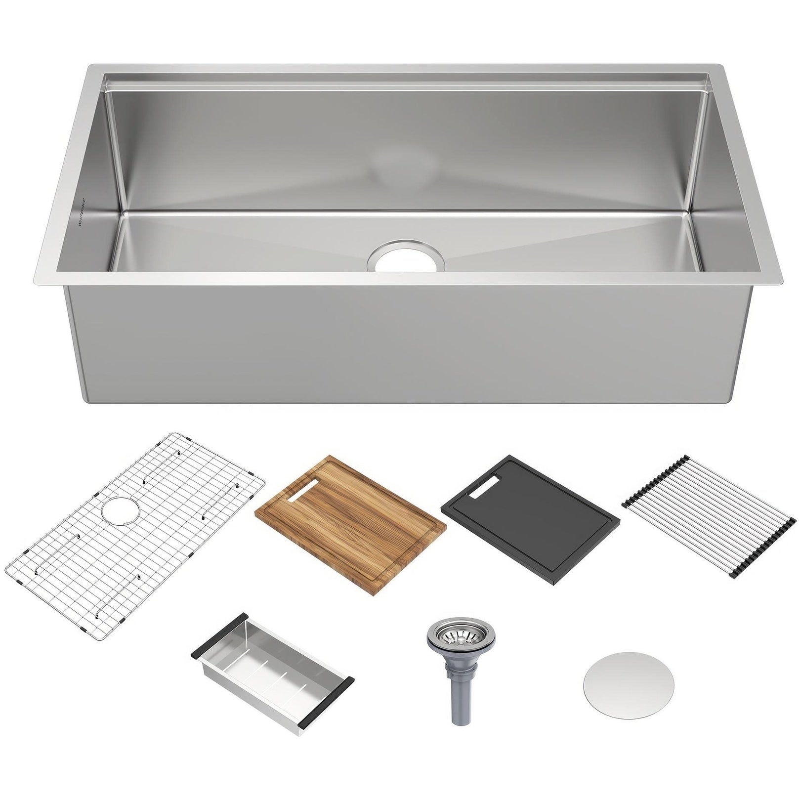 Whitehaus Whsw3619 36 Undermount Single Basin Stainless Steel Kitchen Brushed Stainless Steel