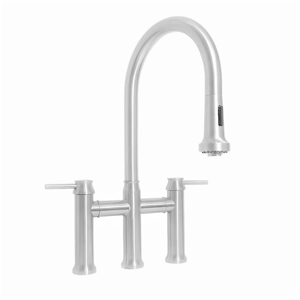 Whitehaus Whs6900 Pdk Waterhaus 1.5 Gpm Bridge Pull Down Kitchen Faucet