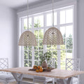 East At Main Ensley Open Weave Woven Pendant White Wash 20X20X17 20 X 20 X 17