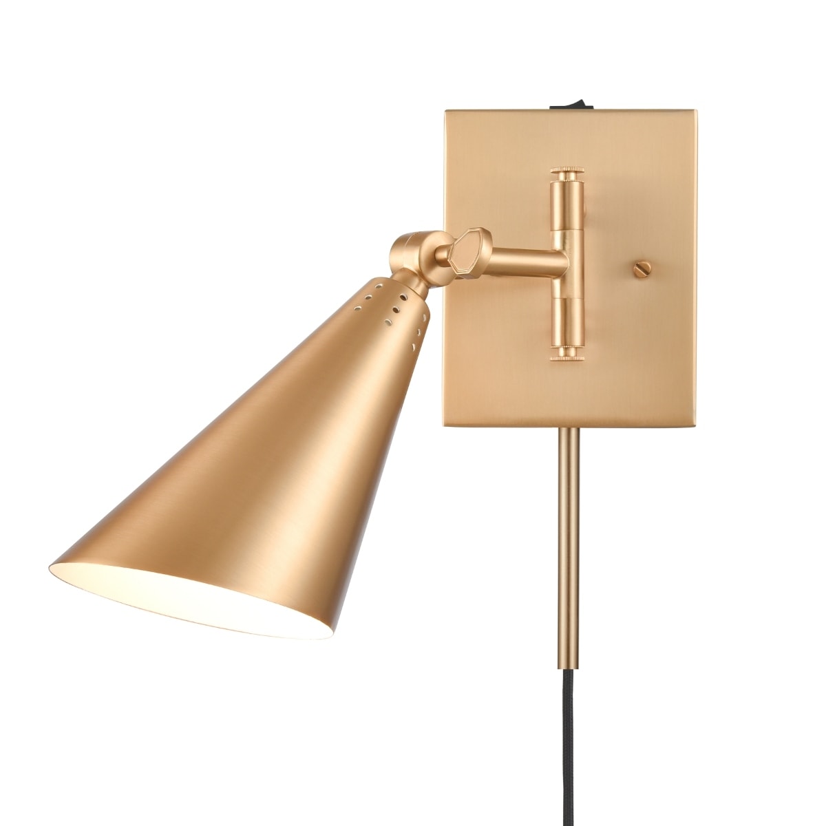 Whitmire 10.25 High 1 Light Plug In Hardwire Sconce Brushed Gold