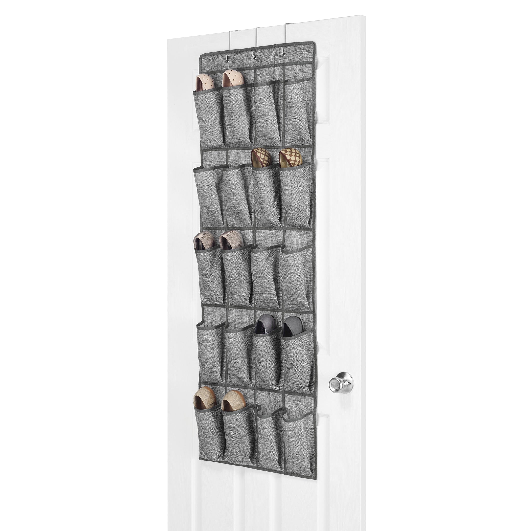 Whitmor 6283 10 Ctf 19 W X 54 H Gray Over The Door Shoe Bag
