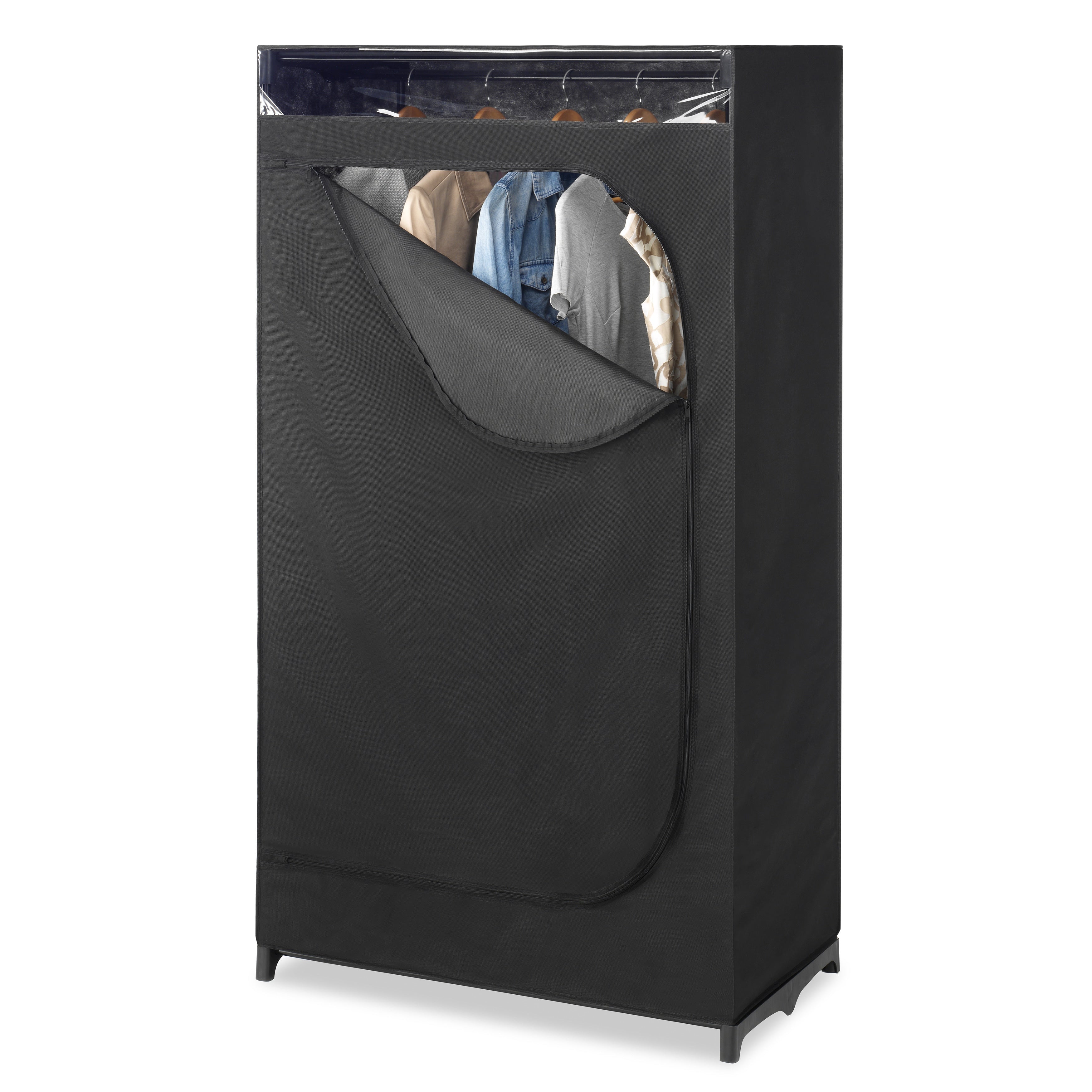 Whitmor Black Portable Clothes Closet With See Through Window