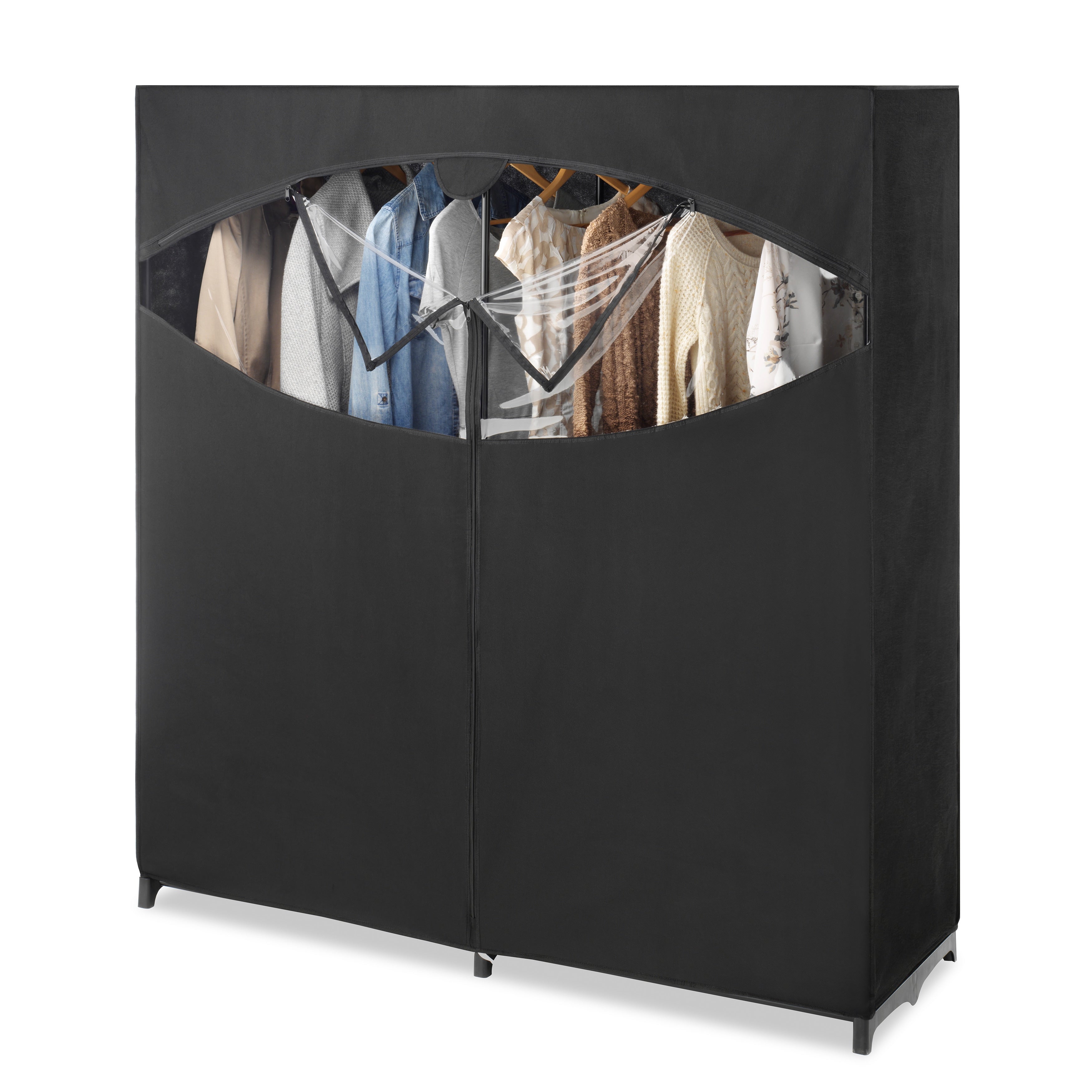 Whitmor Extra Wide Portable Wardrobe Clothes Closet Organizer With Hanging Rack