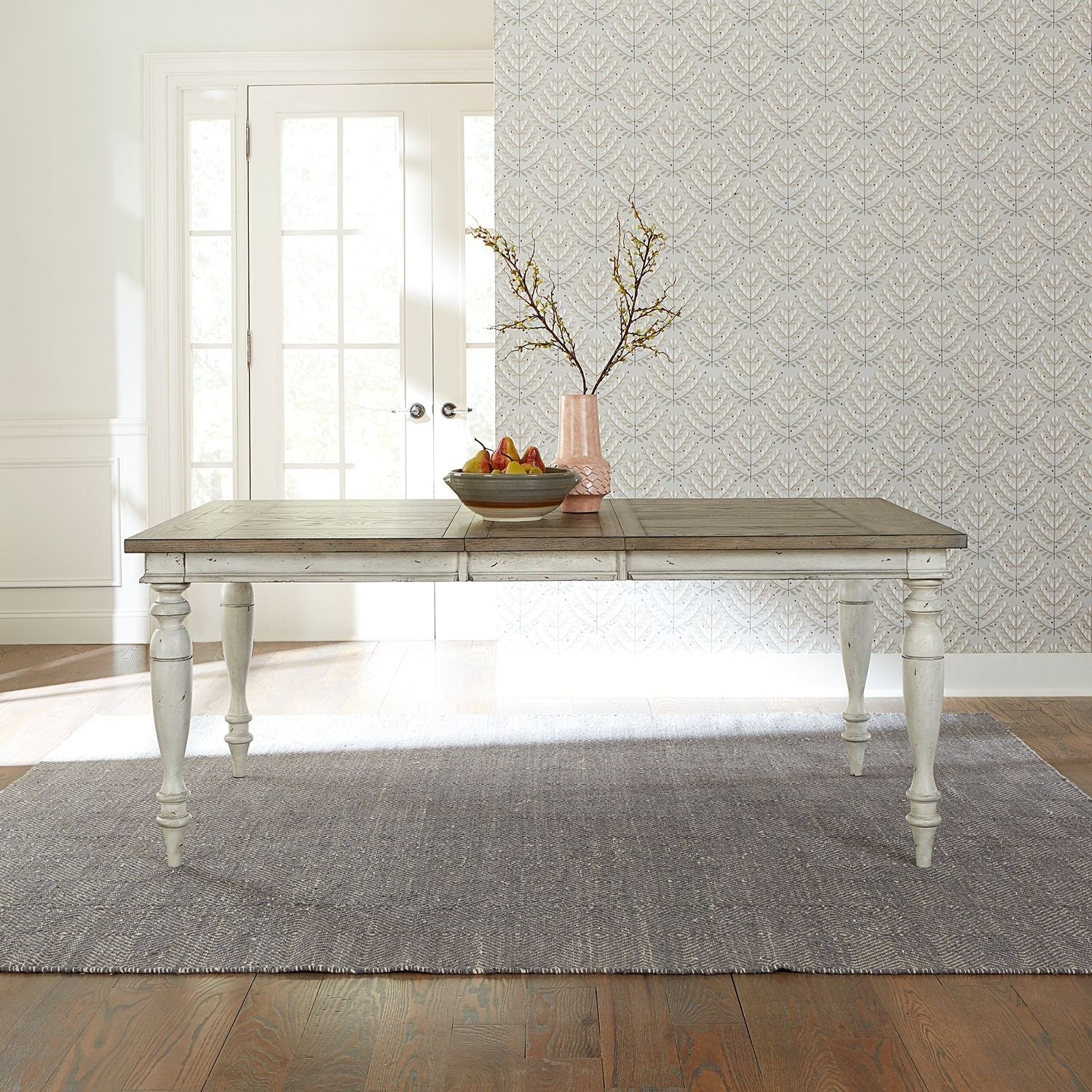 Whitney Antique Linen With Weathered Grey Rectangular Leg Table