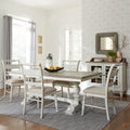 Whitney Antique Linen 5 Piece Trestle Table Set