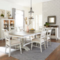 Whitney Antique Linen 7 Piece Trestle Table Set