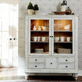 Whitney Antique Linen With Weathered Grey Display Cabinet