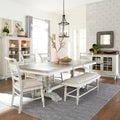 Whitney Antique Linen 6 Piece Trestle Table Set