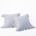 Wholelinens Washed Linen Euro Pillow Shams Ruffle Style.