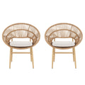 Wicker Dining Chairs Set Of 2 Patio Armchairs Leisure Chair Coffee Chair Reception Chair Side Chair