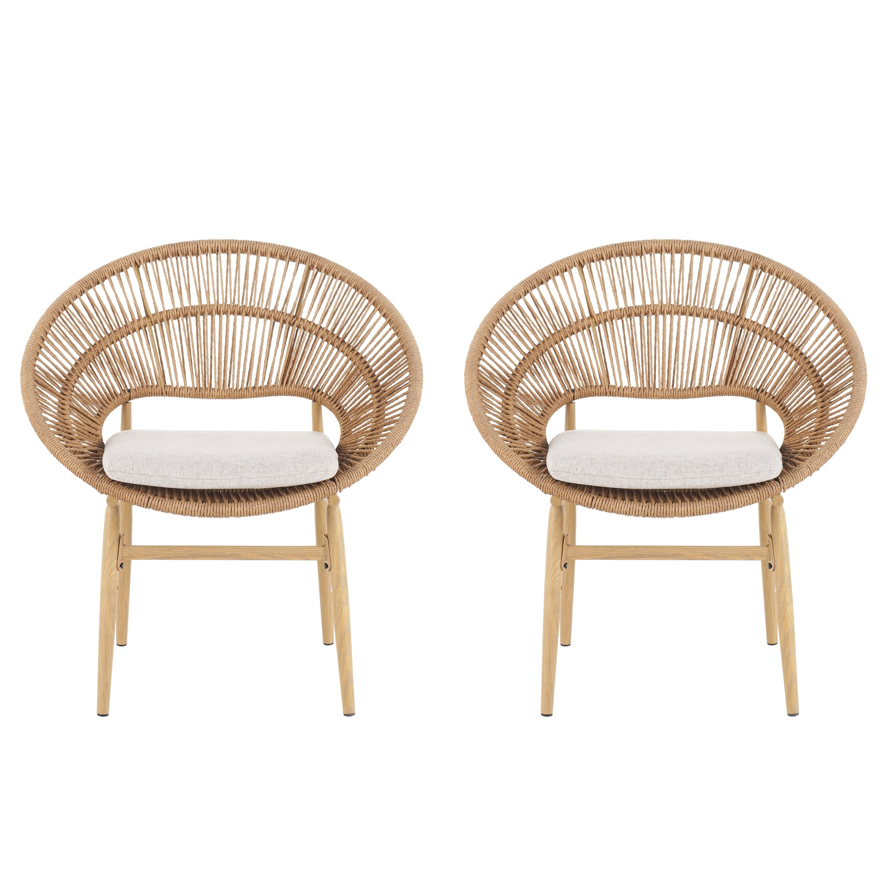Wicker Dining Chairs Set Of 2 Patio Armchairs Leisure Chair Coffee Chair Reception Chair Side Chair
